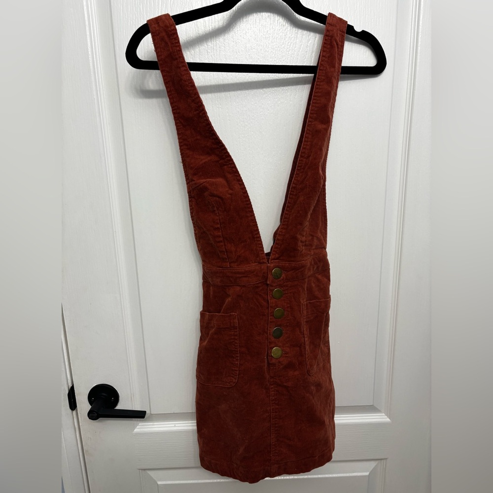 Luca + Grace Brown Corduroy Overall Mini-Dress